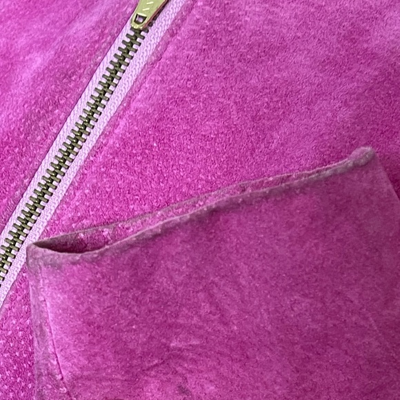 Vintage 80s Bagatelle Sport Pink Leather Midi Dress; Union Made in Canada; Sz 10 - Picture 14 of 15